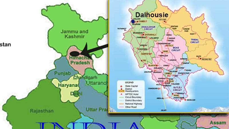 where is dalhousie on the map of himachal india